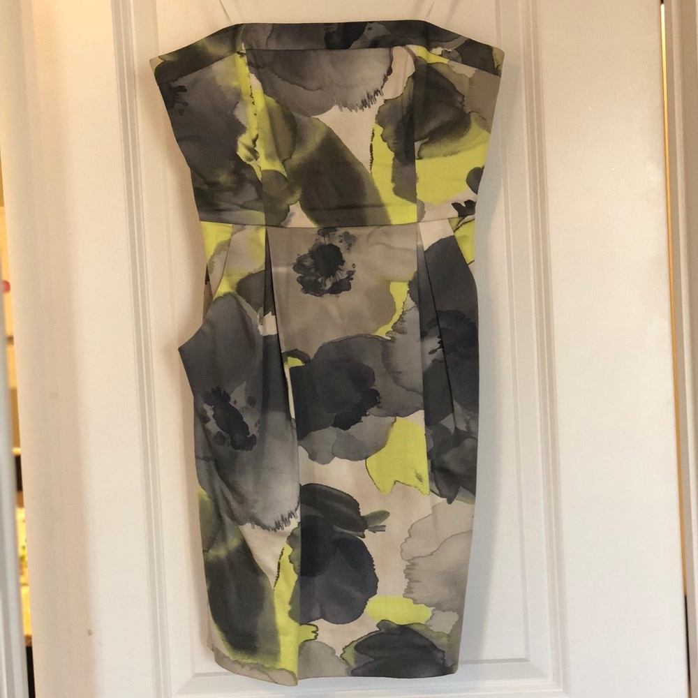 Theory  y2k strapless watercolor print dress size 2